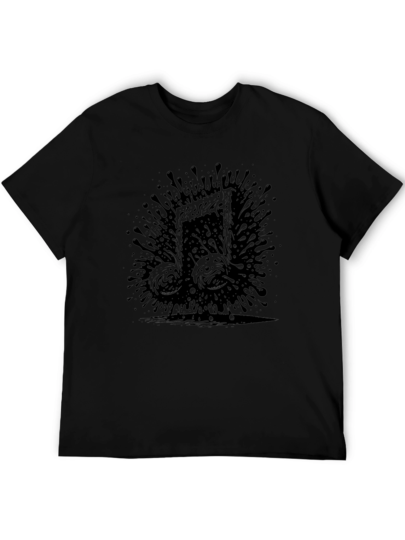 Abstract Music Note Tee - Black Graphic T-Shirt