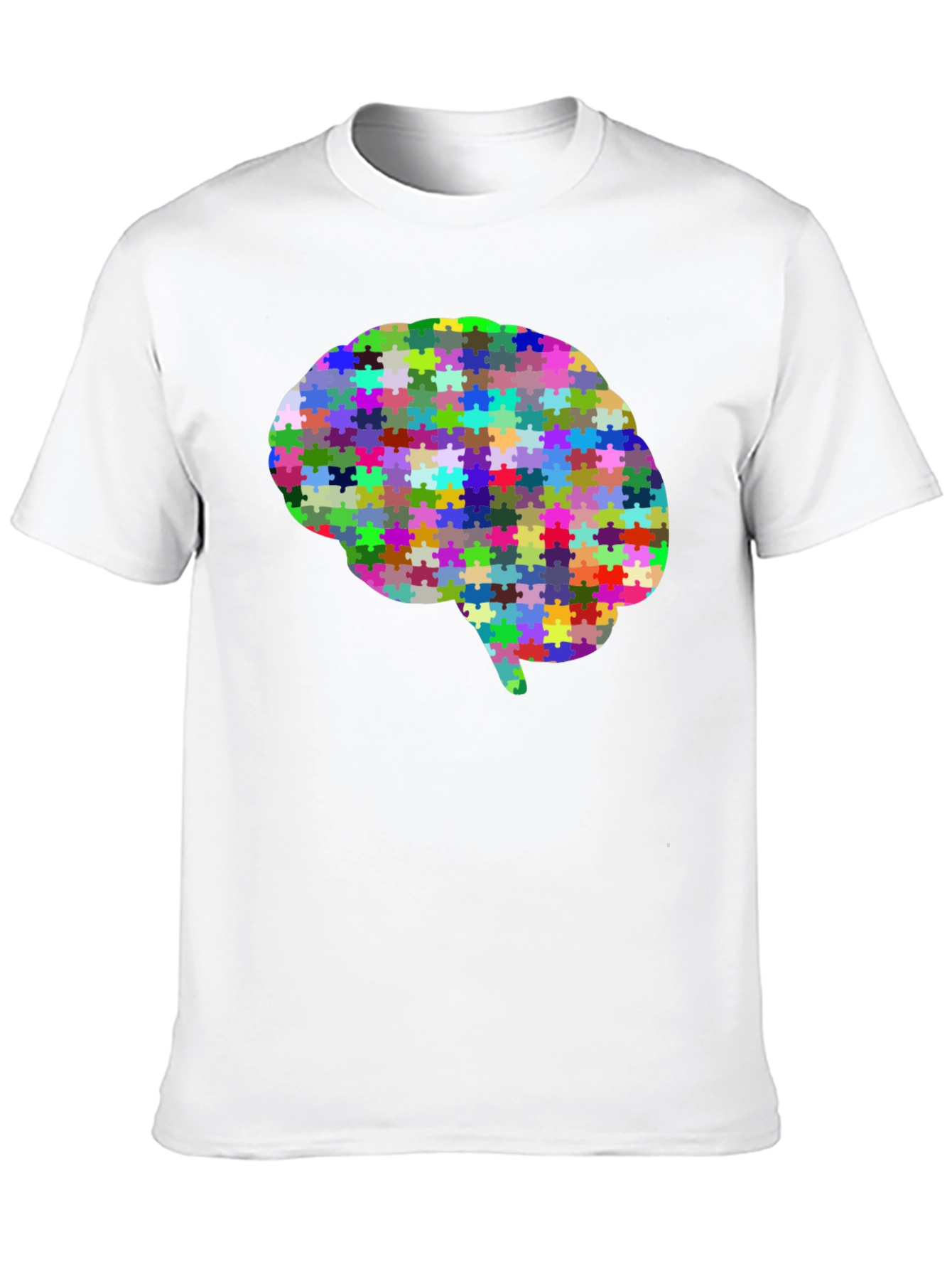 Brain Puzzle T-Shirt - Colorful Mind Tee