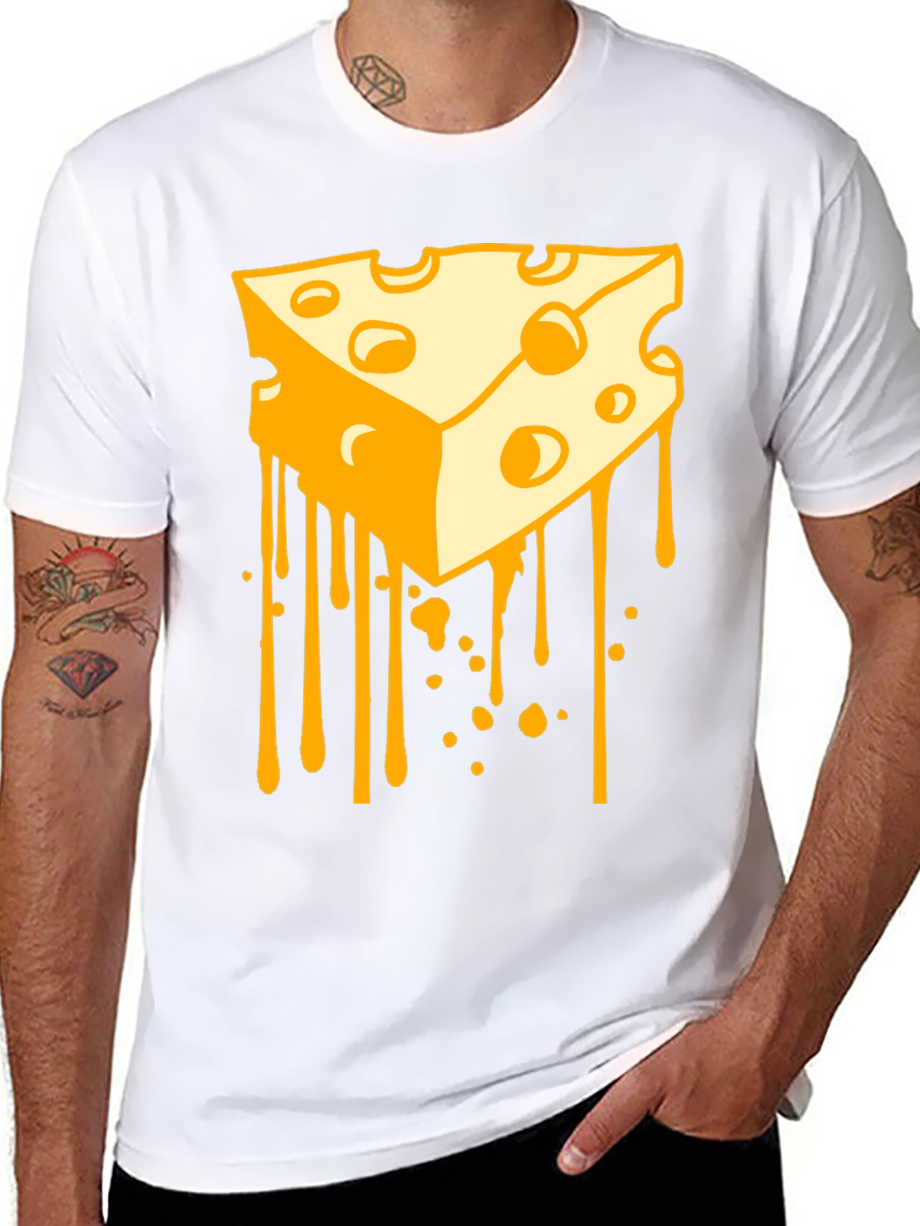 Cheese Drip Graphic Tee - Novelty Food T-Shirt