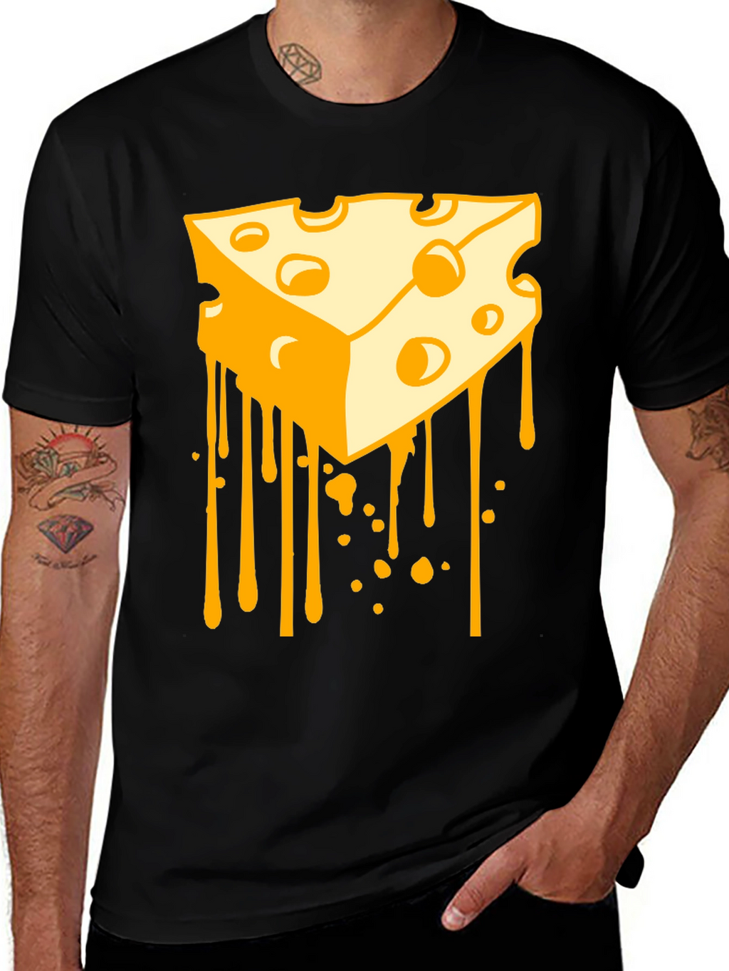 Cheese Drip Graphic Tee - Novelty Food T-Shirt