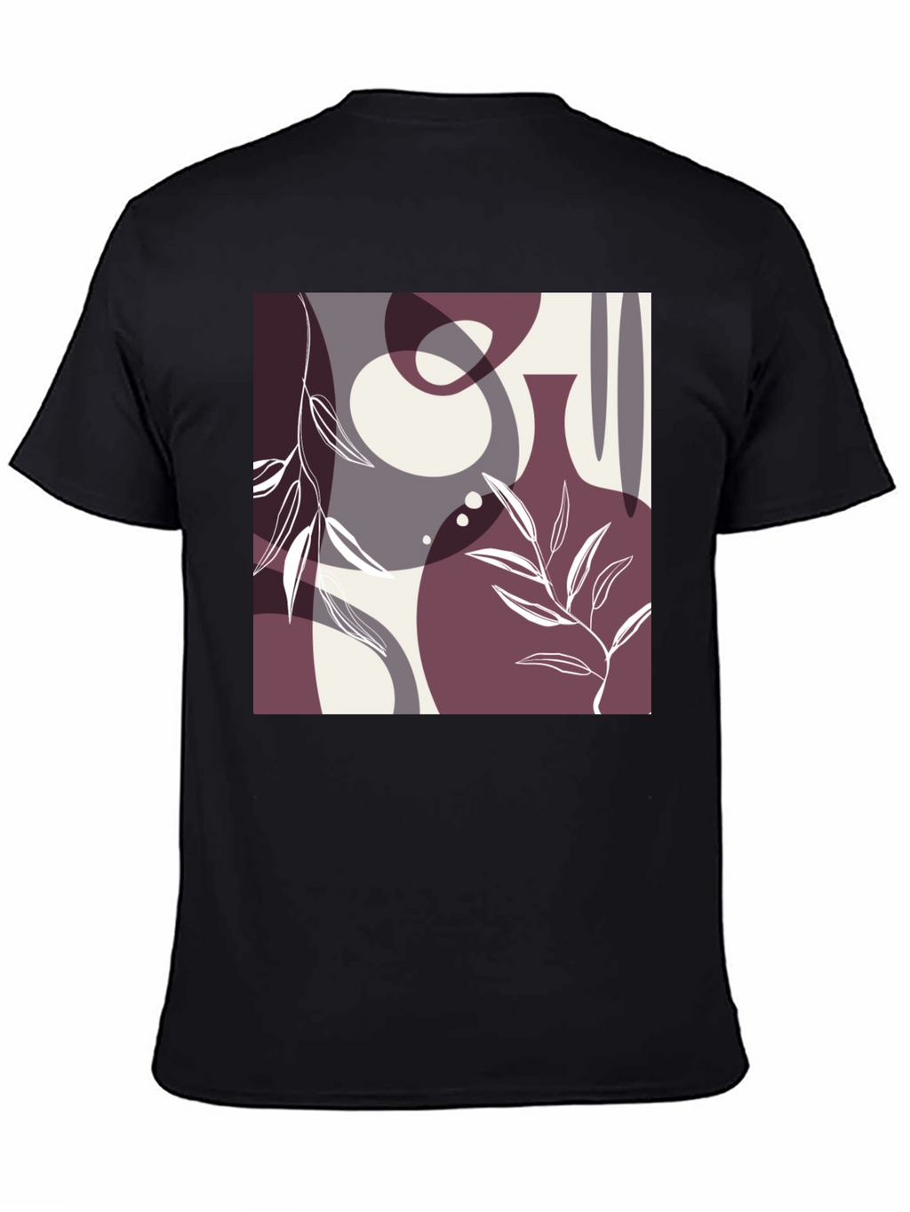 Abstract Graphic Print Black Cotton T-Shirt