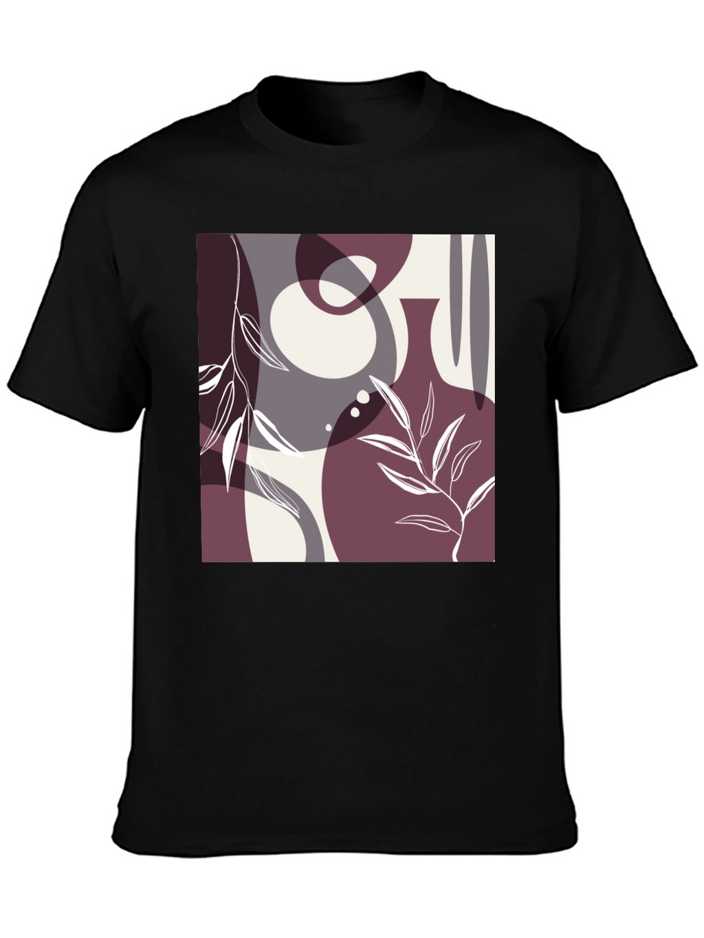 Abstract Graphic Print Black Cotton T-Shirt