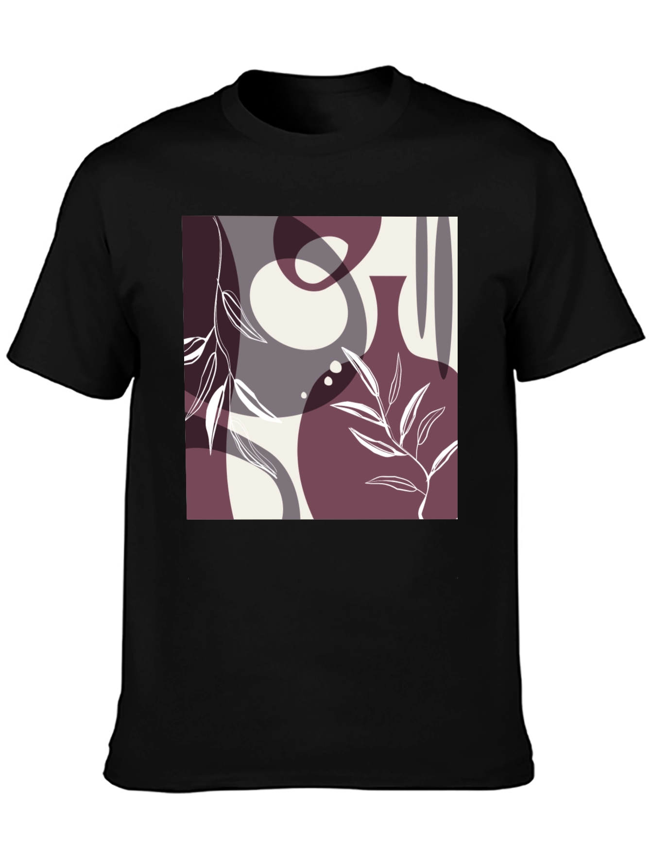 Abstract Graphic Print Black Cotton T-Shirt