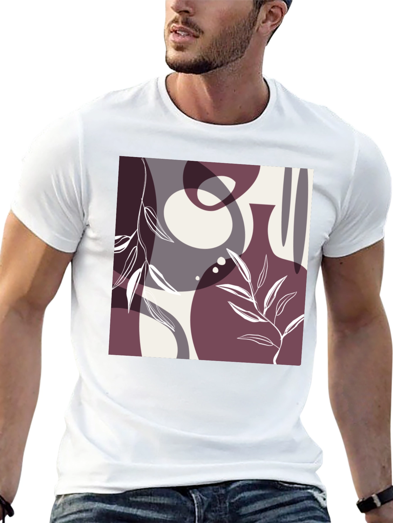 Abstract Graphic Print Black Cotton T-Shirt