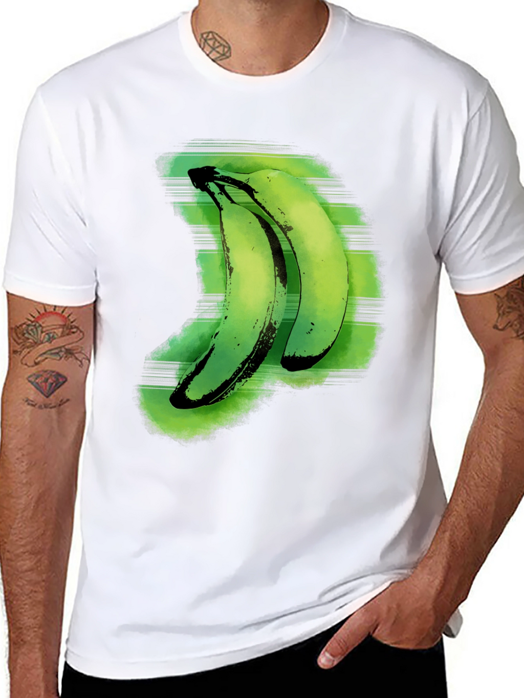 Green Banana Graphic Tee - Unique Fruit Design