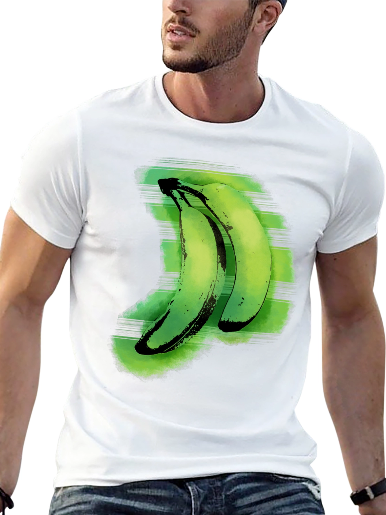 Green Banana Graphic Tee - Unique Fruit Design