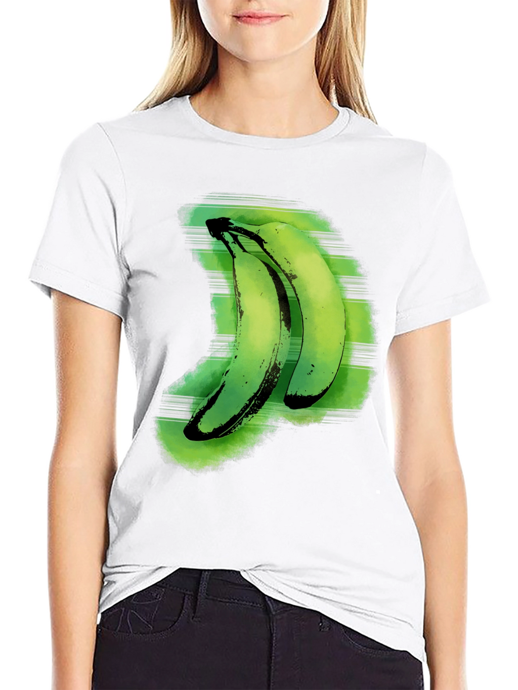 Green Banana Graphic Tee - Unique Fruit Design