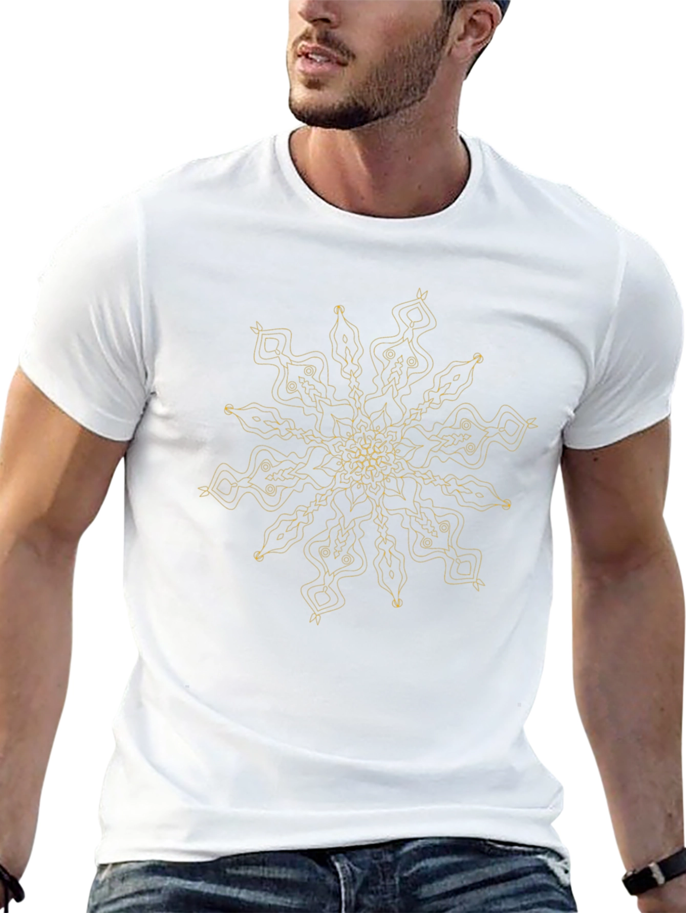 Abstract Mandala T-Shirt - Black