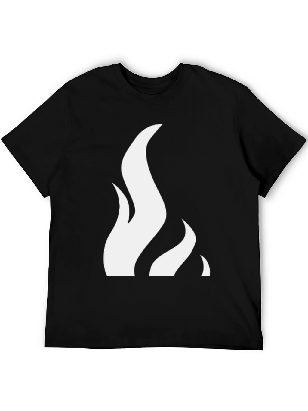 Flame Graphic Tee - Black Cotton Blend Shirt