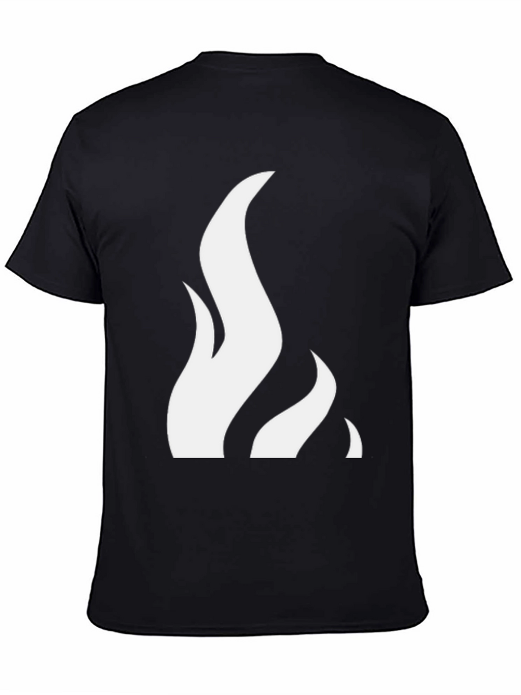 Flame Graphic Tee - Black Cotton Blend Shirt