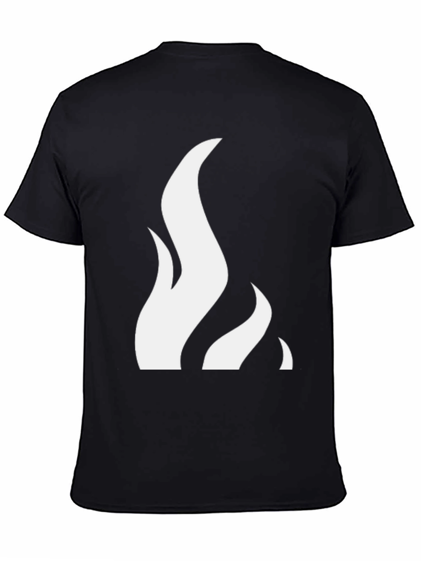 Flame Graphic Tee - Black Cotton Blend Shirt