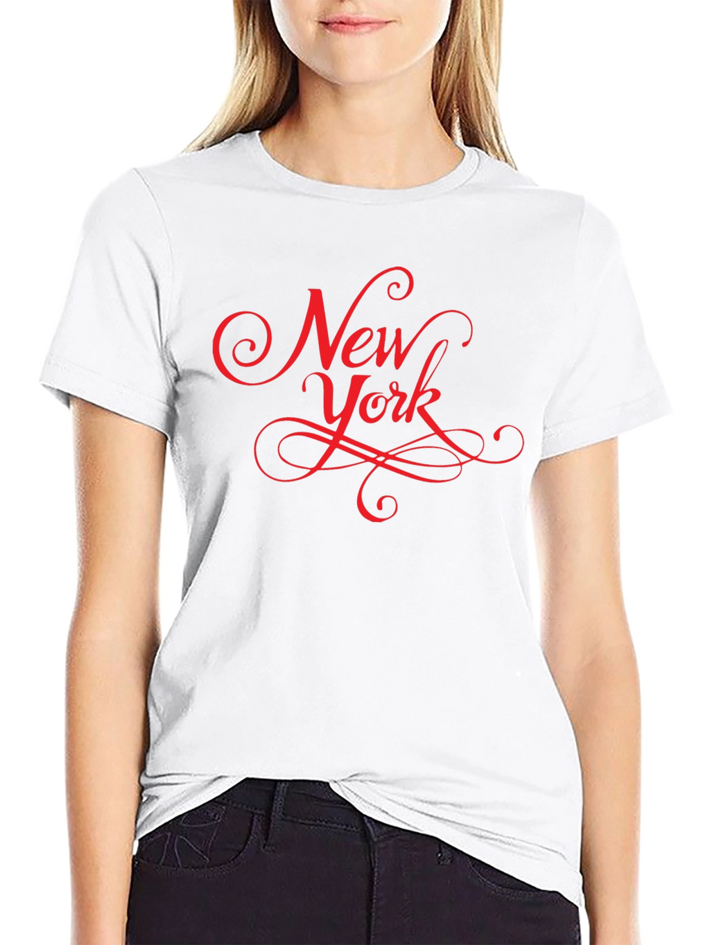 New York Graphic Tee - Stylish Script Design