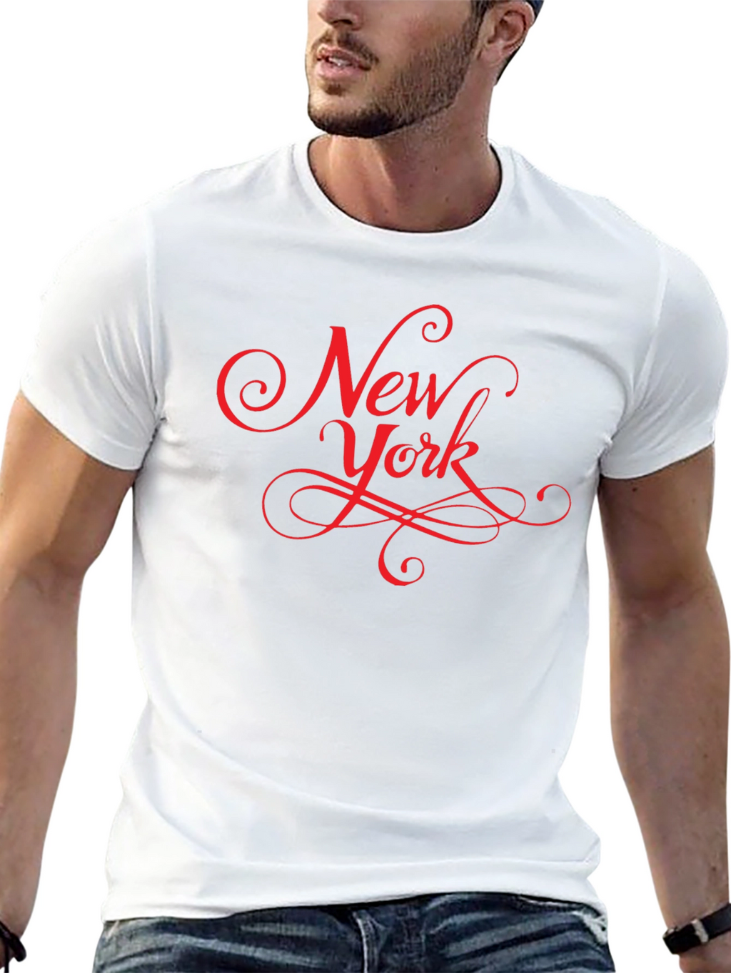 New York Graphic Tee - Stylish Script Design