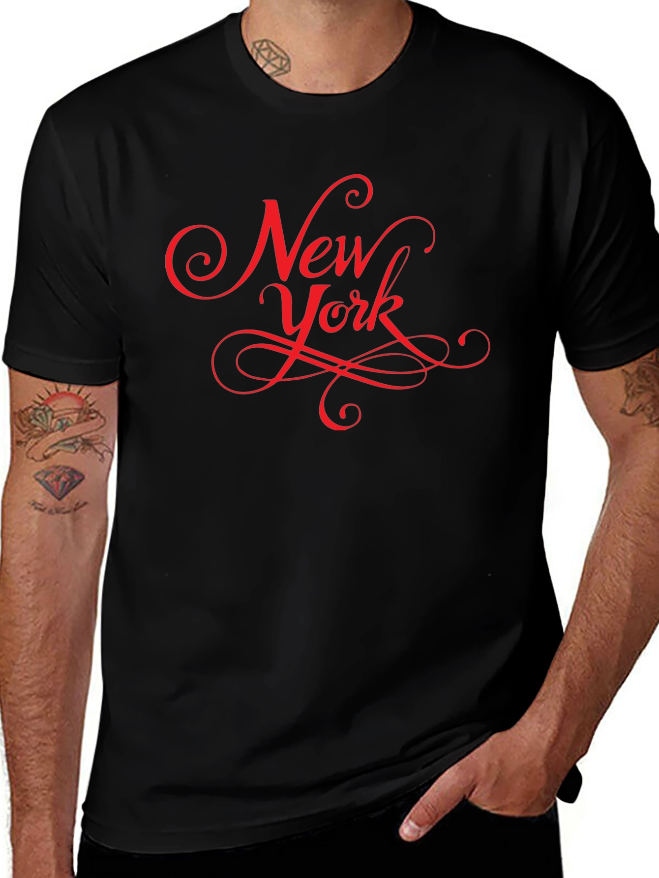 New York Graphic Tee - Stylish Script Design