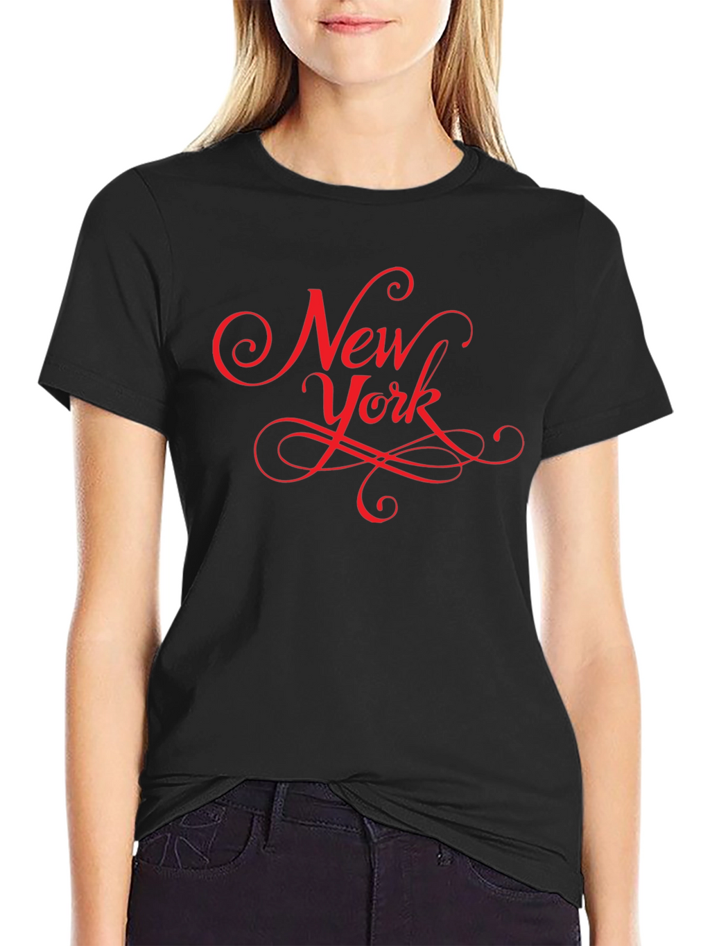 New York Graphic Tee - Stylish Script Design
