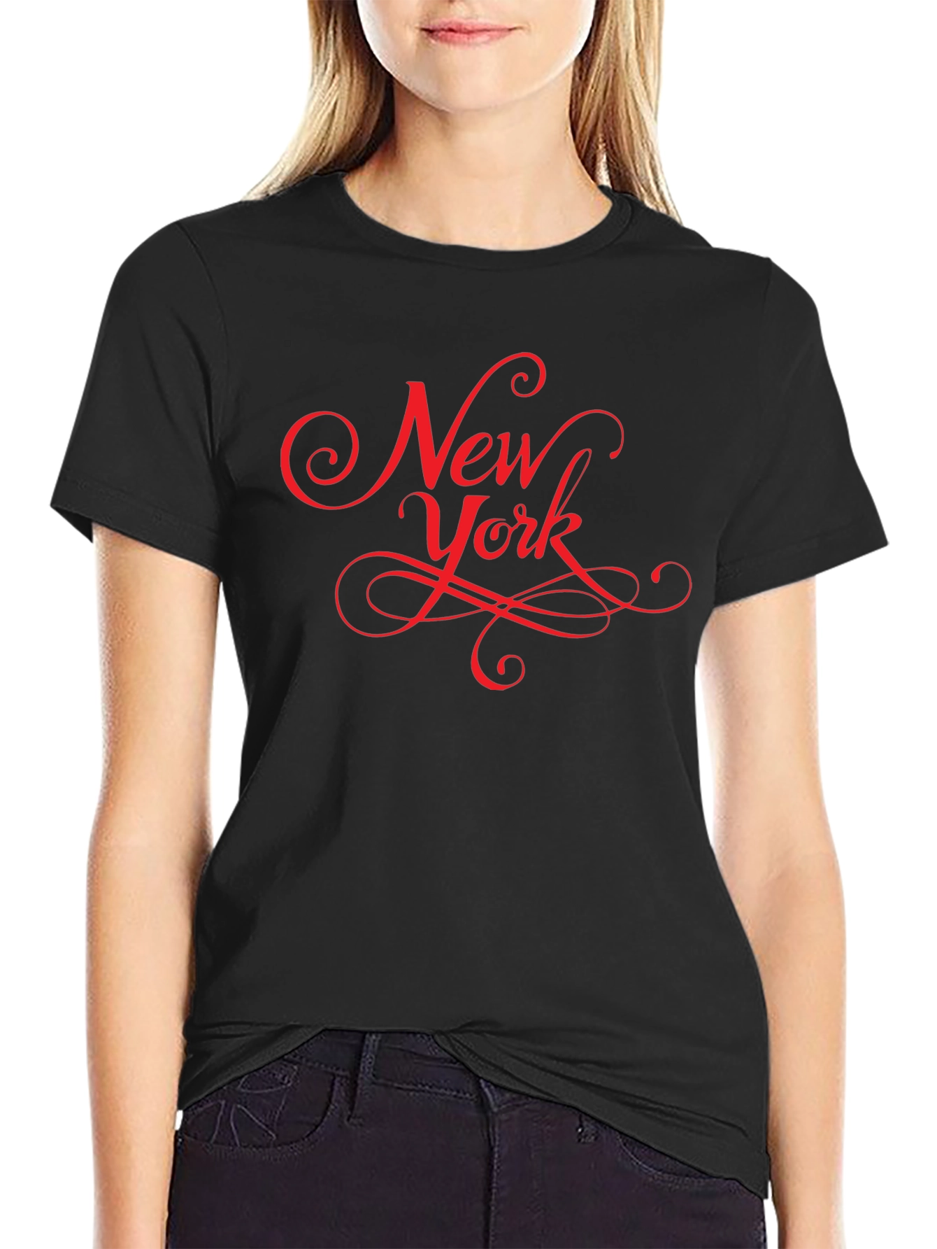 New York Graphic Tee - Stylish Script Design