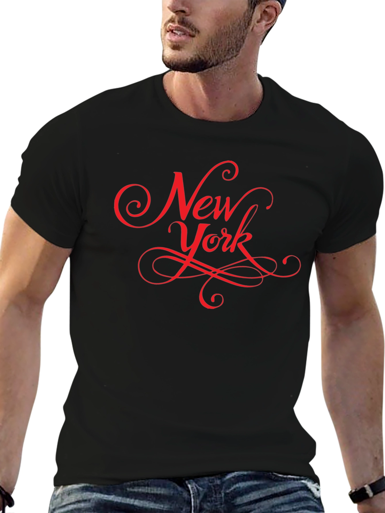 New York Graphic Tee - Stylish Script Design