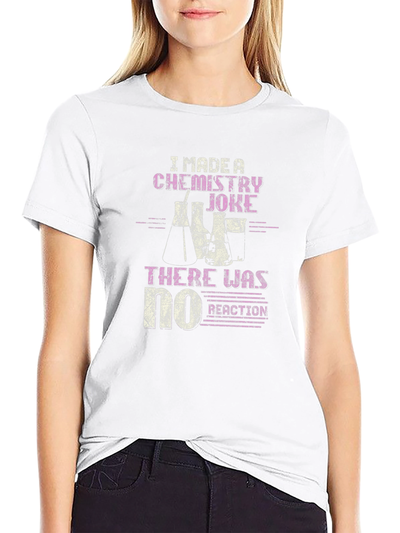 Chemistry Joke T-Shirt - No Reaction Funny Science Tee