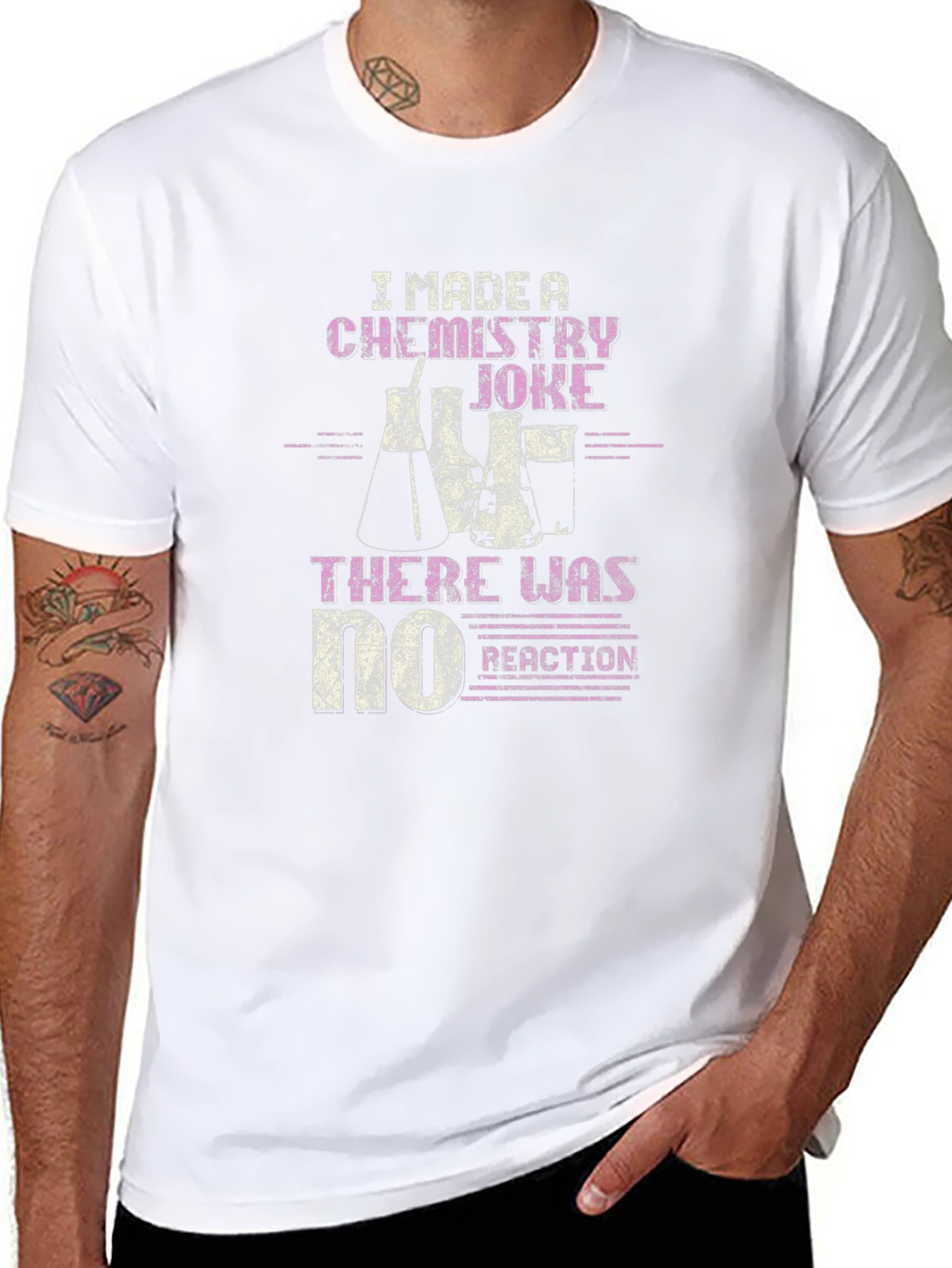 Chemistry Joke T-Shirt - No Reaction Funny Science Tee
