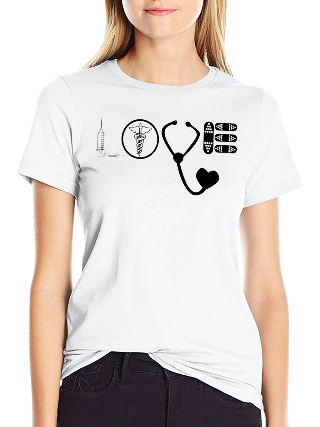 Love Healthcare Black Graphic Tee