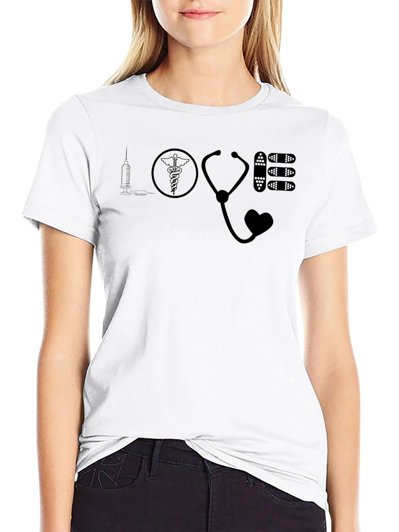 Love Healthcare Black Graphic Tee