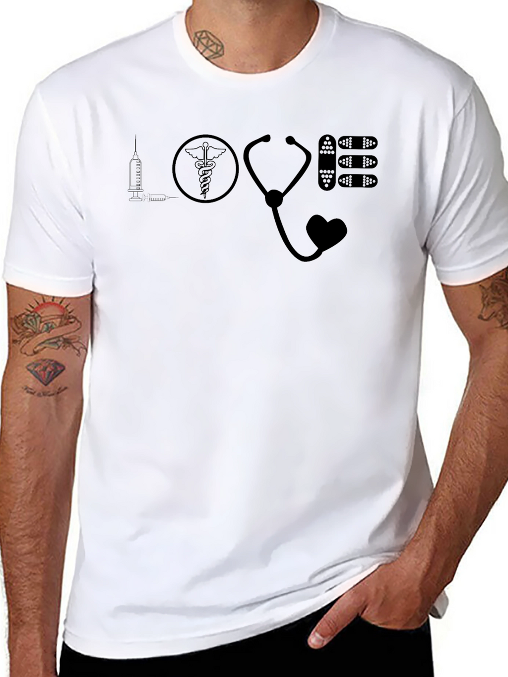 Love Healthcare Black Graphic Tee