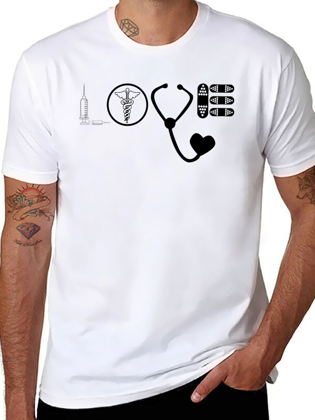 Love Healthcare Black Graphic Tee