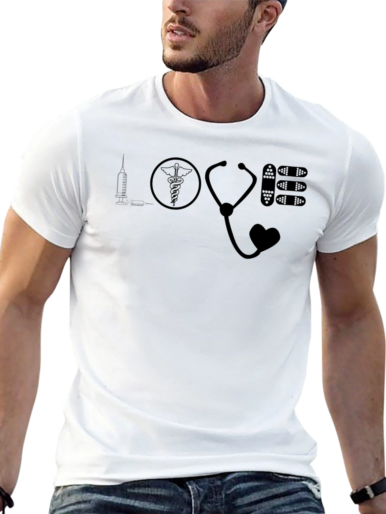 Love Healthcare Black Graphic Tee