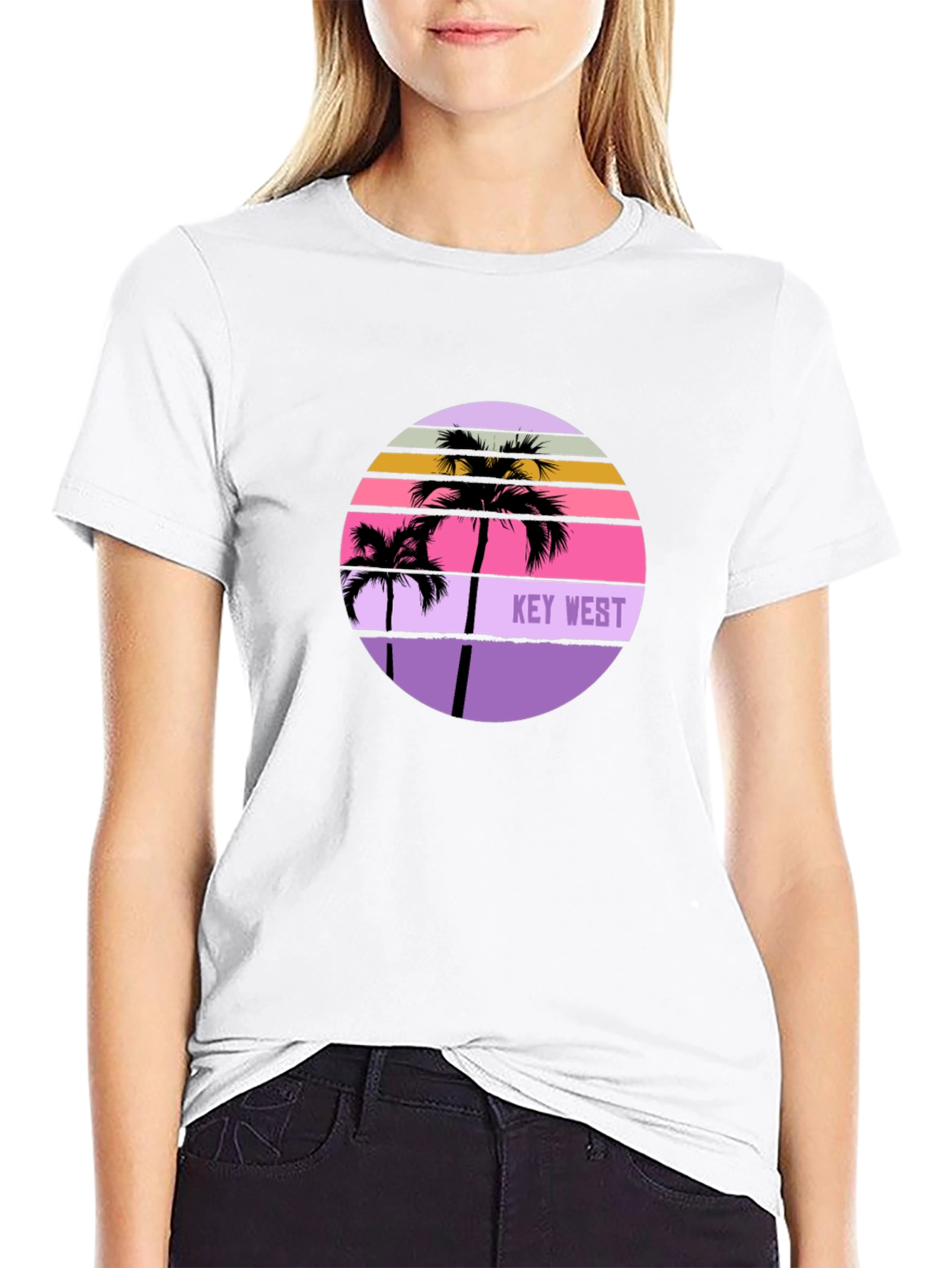 Key West Palm Tree Sunset T-Shirt