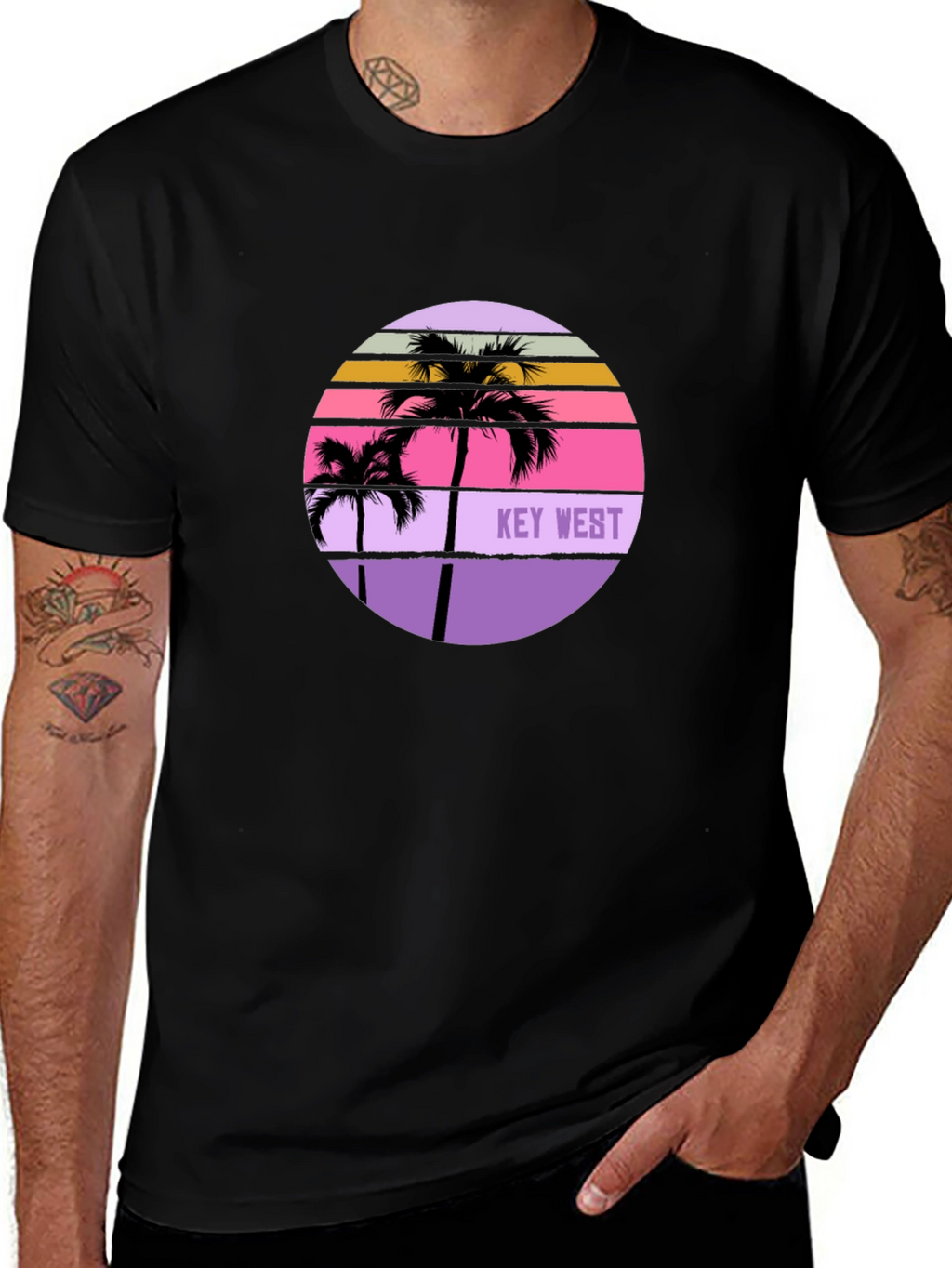 Key West Palm Tree Sunset T-Shirt
