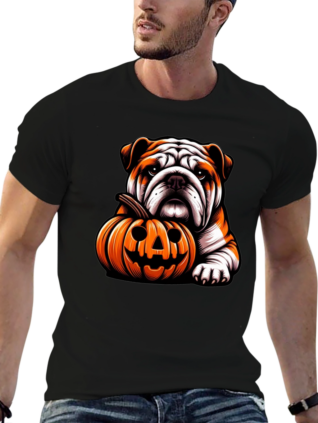 Bulldog Pumpkin Halloween T-Shirt