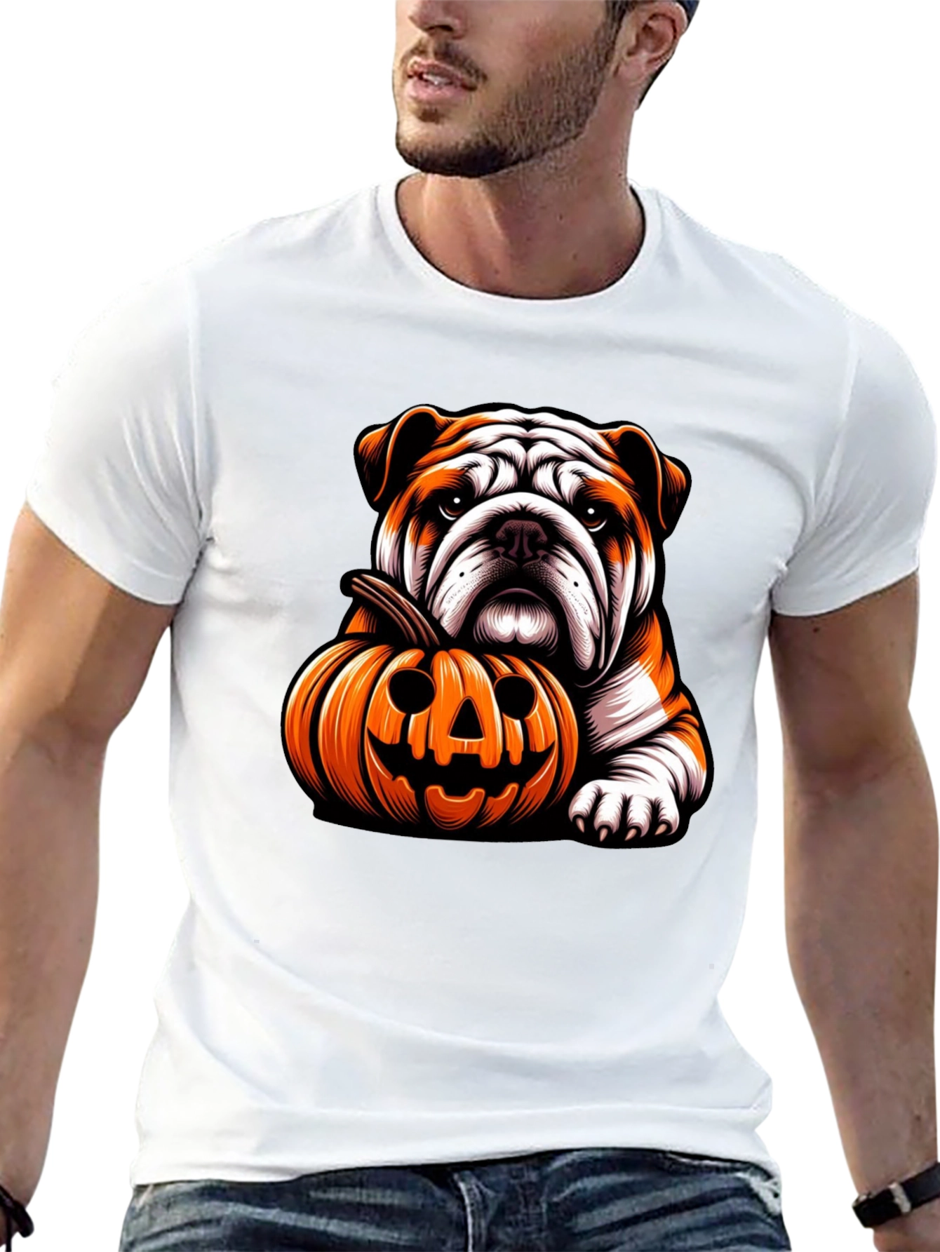 Bulldog Pumpkin Halloween T-Shirt