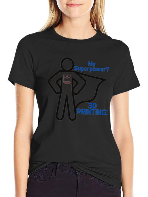 3D Printing Superpower Graphic Tee - Black T-Shirt
