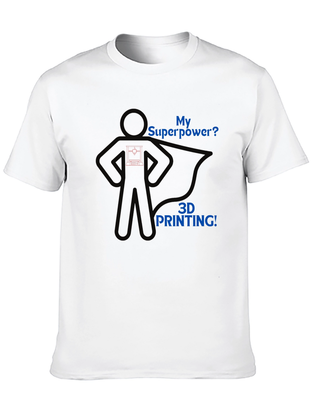 3D Printing Superpower Graphic Tee - Black T-Shirt