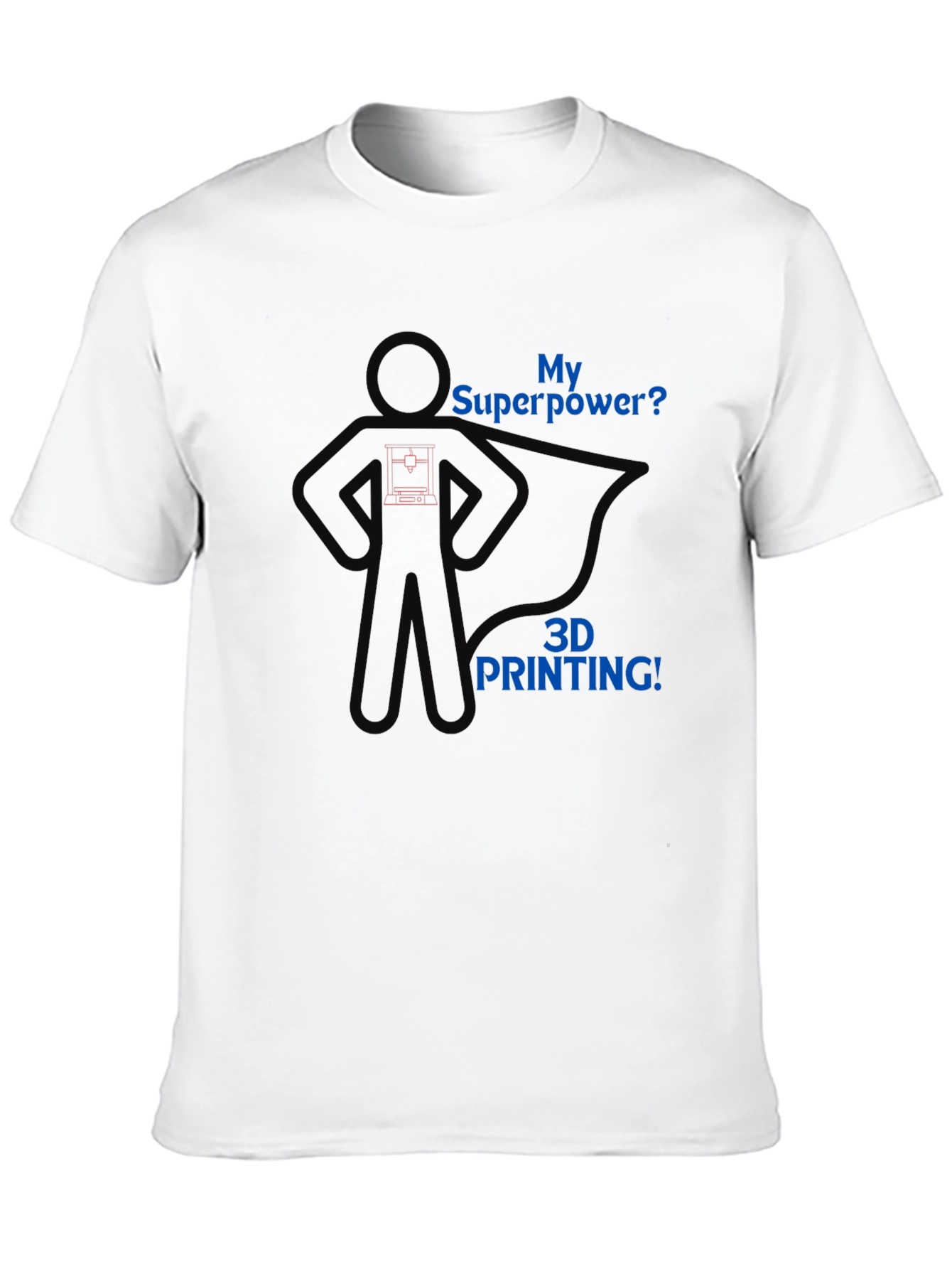 3D Printing Superpower Graphic Tee - Black T-Shirt