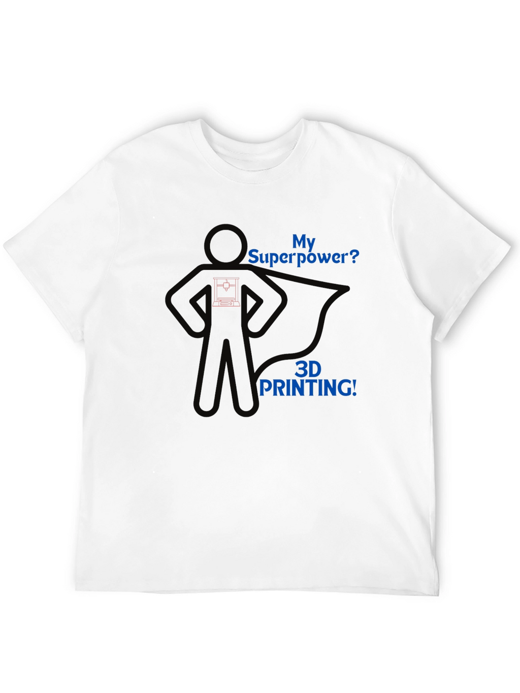 3D Printing Superpower Graphic Tee - Black T-Shirt