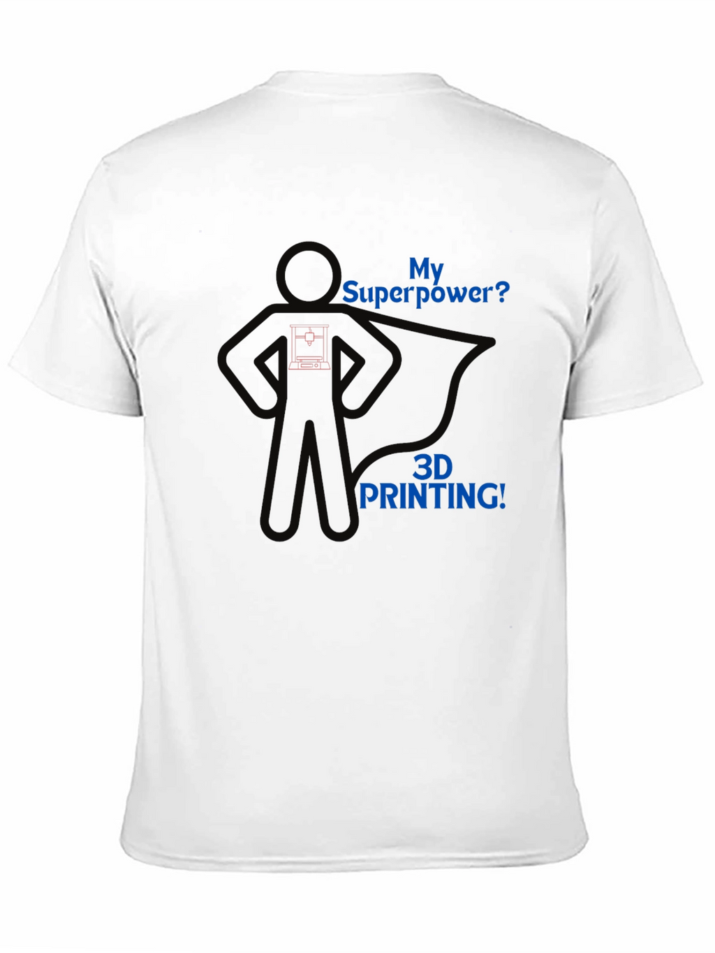 3D Printing Superpower Graphic Tee - Black T-Shirt