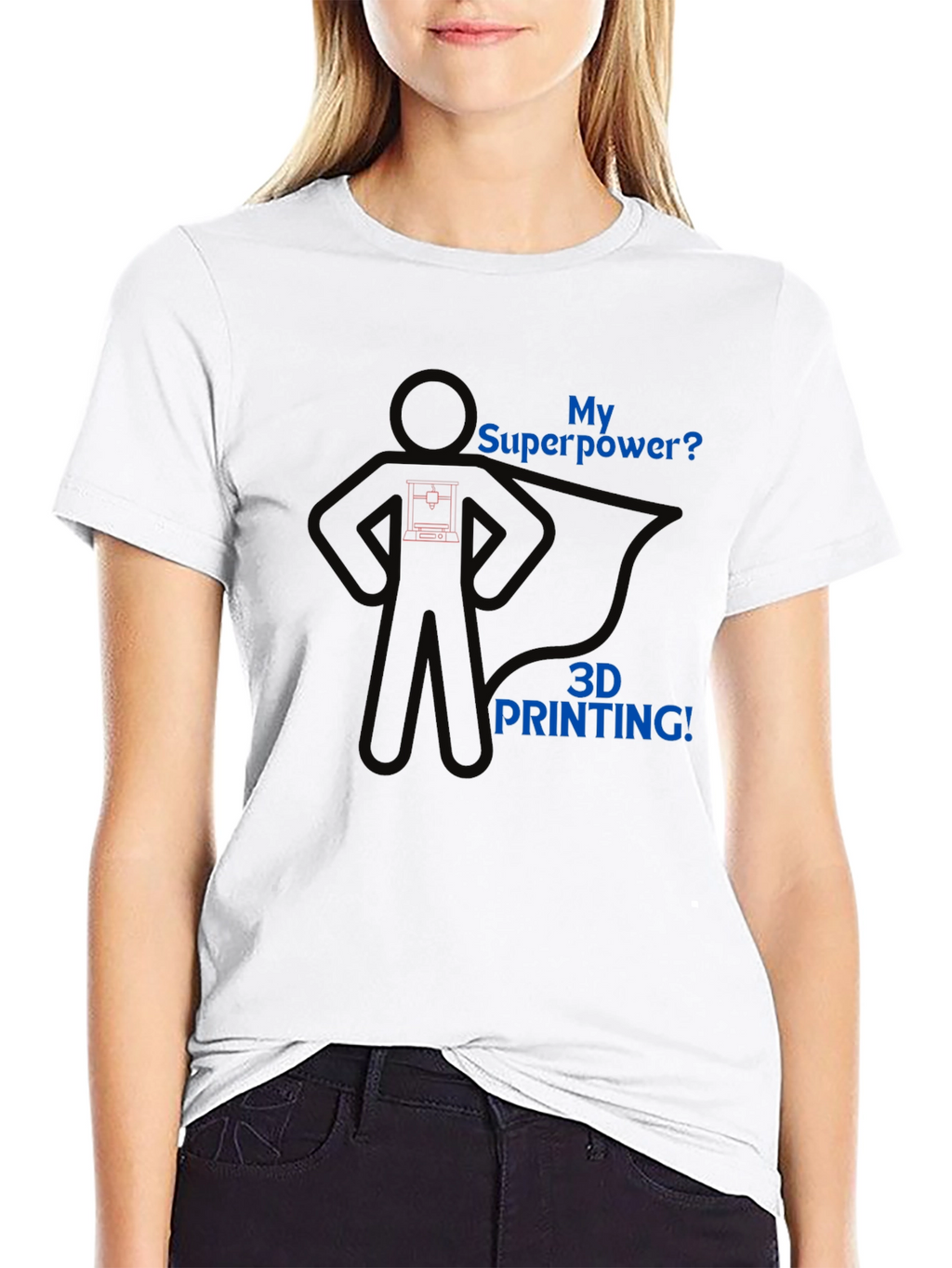 3D Printing Superpower Graphic Tee - Black T-Shirt