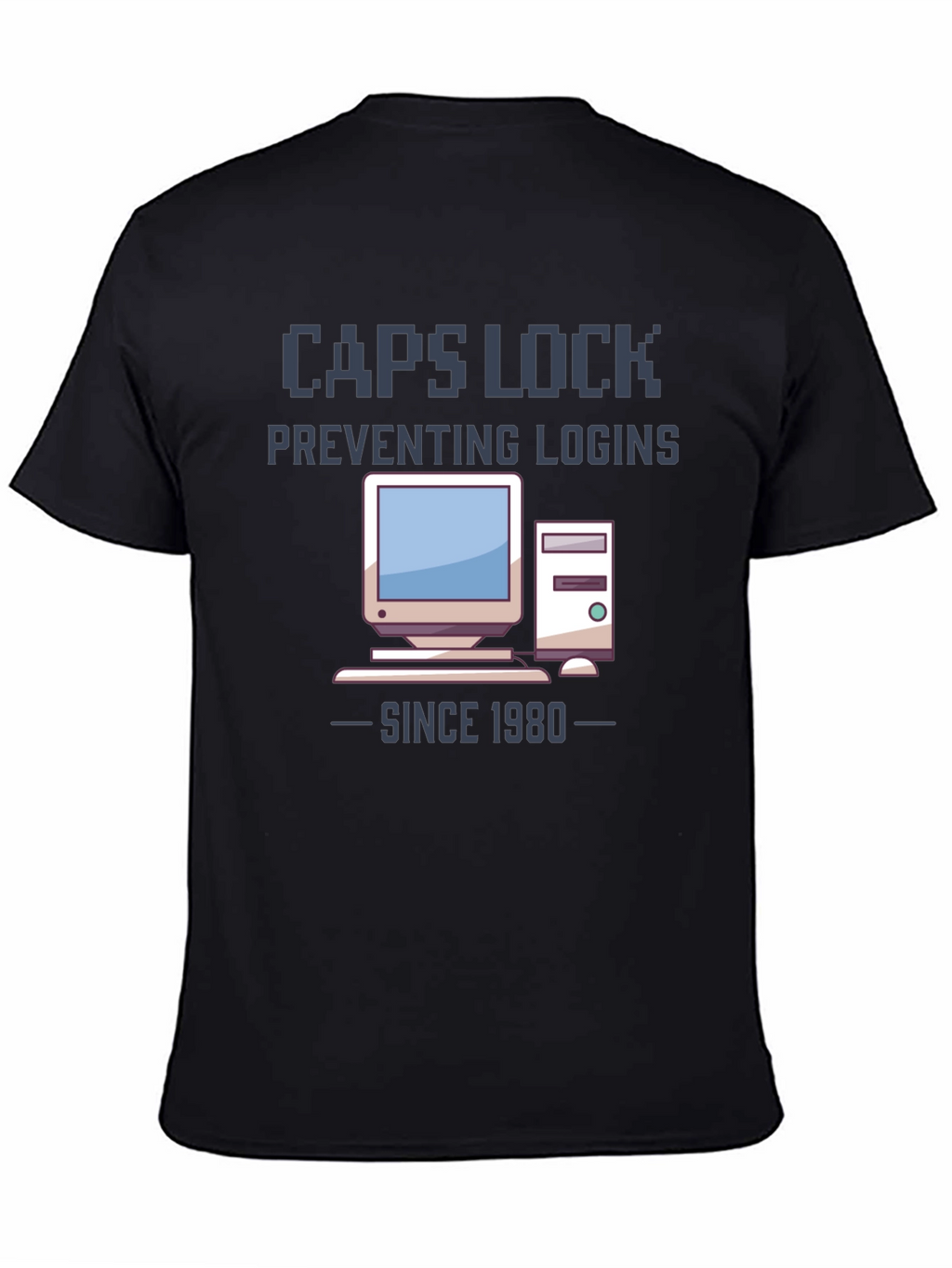 Caps Lock Preventing Logins T-Shirt - Retro Computer Design