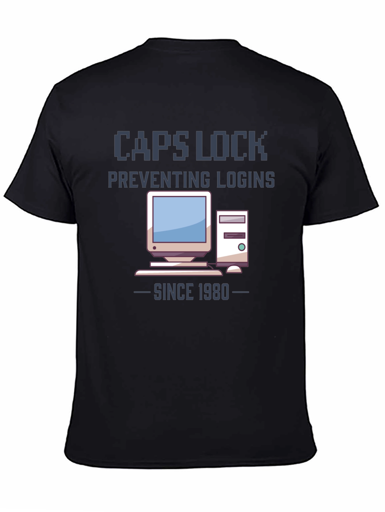 Caps Lock Preventing Logins T-Shirt - Retro Computer Design