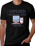 Caps Lock Preventing Logins T-Shirt - Retro Computer Design