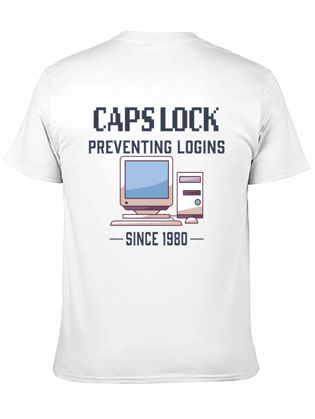 Caps Lock Preventing Logins T-Shirt - Retro Computer Design
