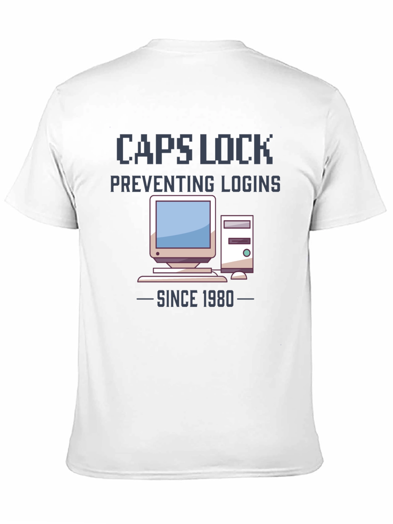 Caps Lock Preventing Logins T-Shirt - Retro Computer Design