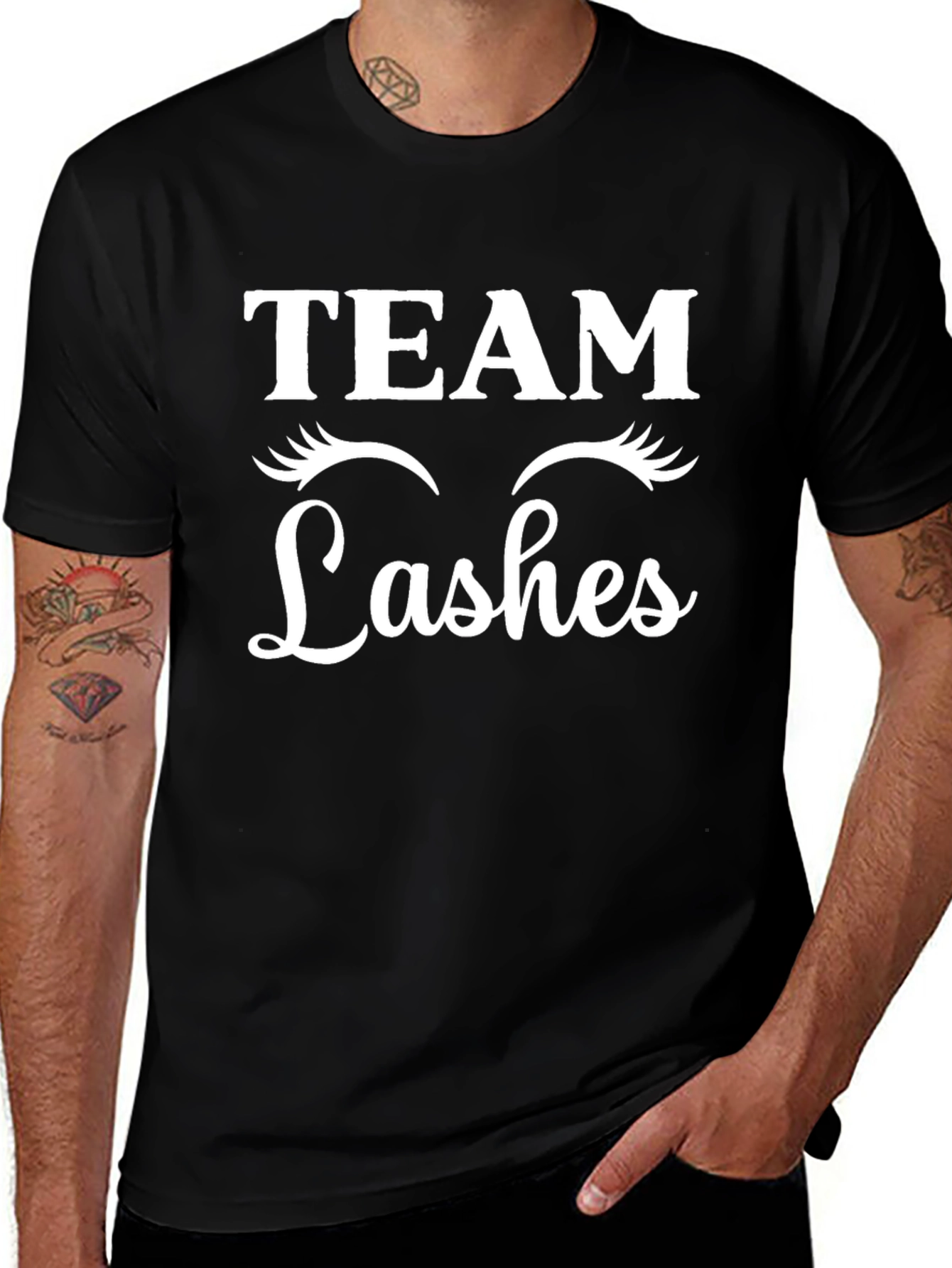 Team Lashes Graphic T-Shirt - Black Crew Neck Tee