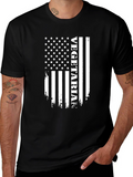 Vegetarian American Flag Black T-Shirt