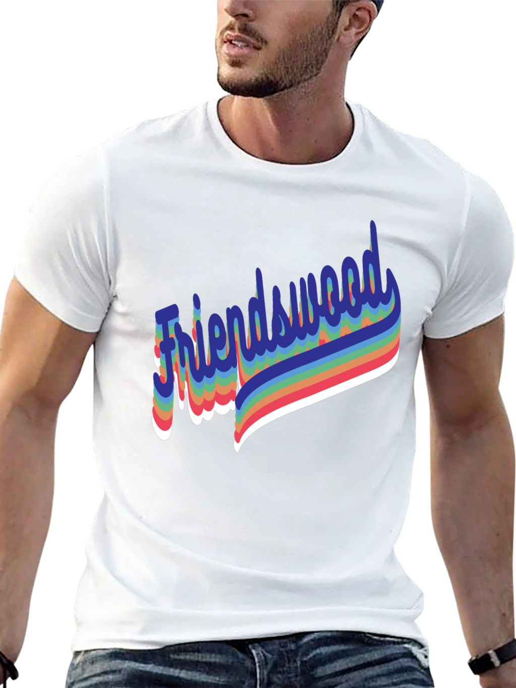 Friendswood Rainbow Retro T-Shirt