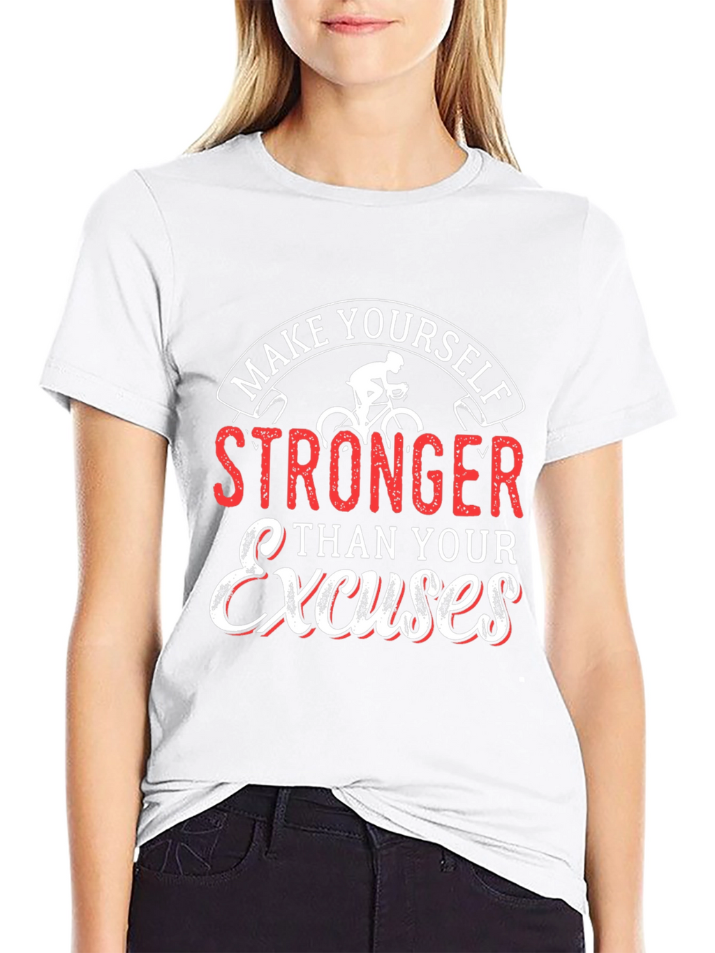 Motivational Cycling T-Shirt - Be Stronger Than Excuses