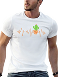 Cactus Heartbeat Graphic T-Shirt - Trendy Design