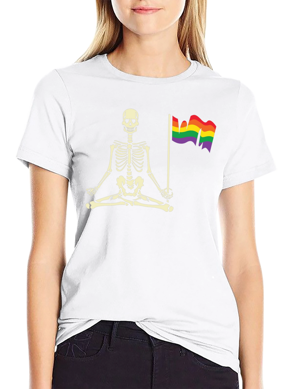 Skeleton LGBT Pride Meditation T-Shirt