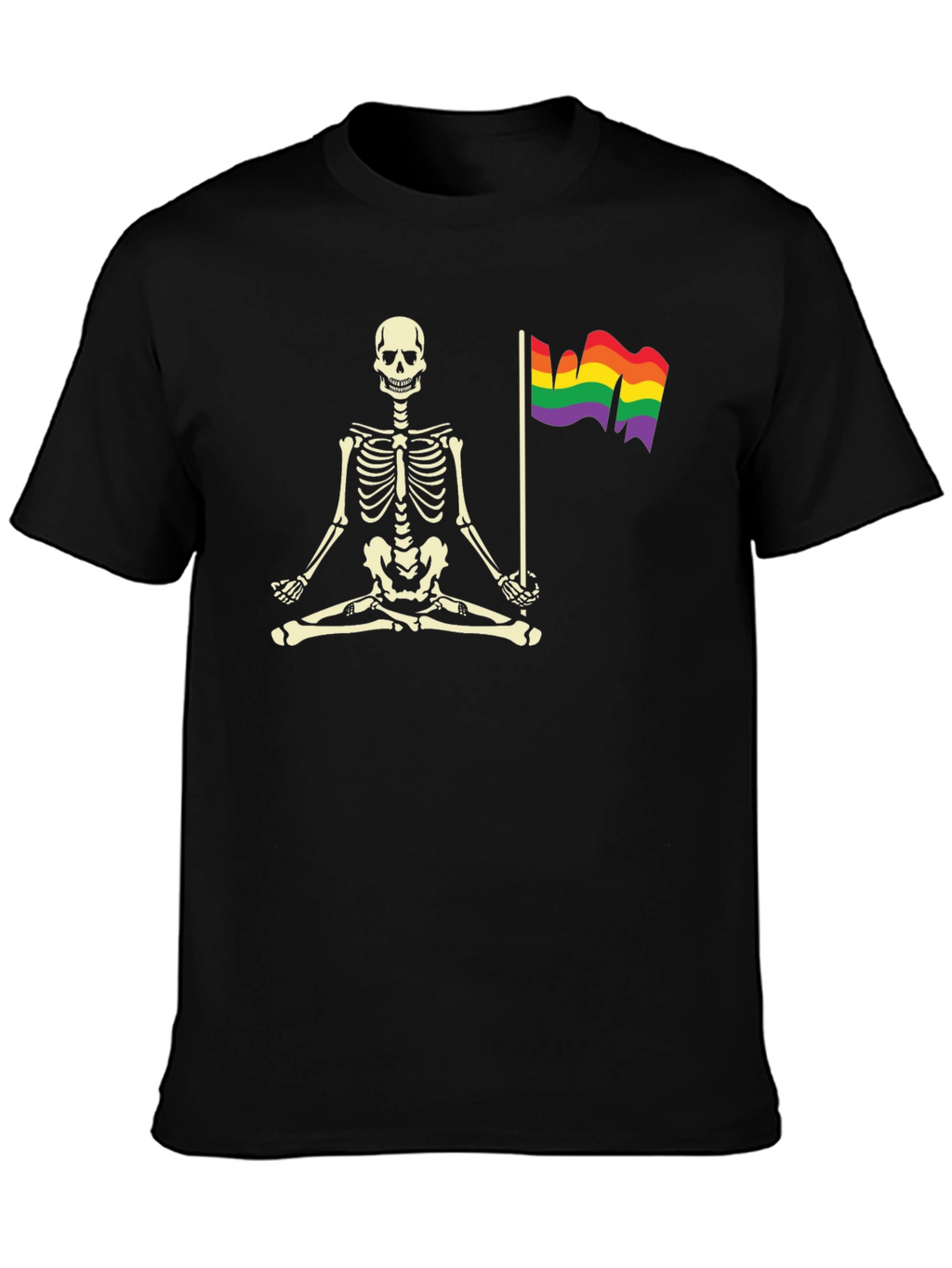 Skeleton LGBT Pride Meditation T-Shirt